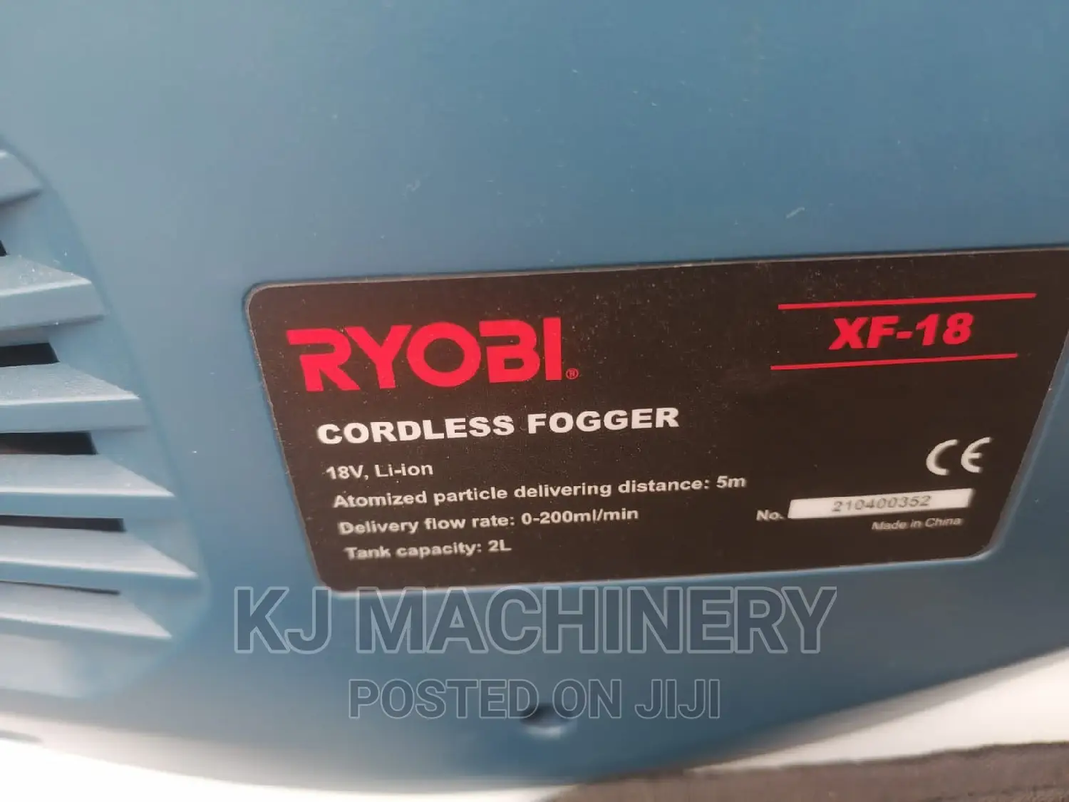 Cordless Fogger-18v-Capacity 2l-Flowrate-0-200ml/Min