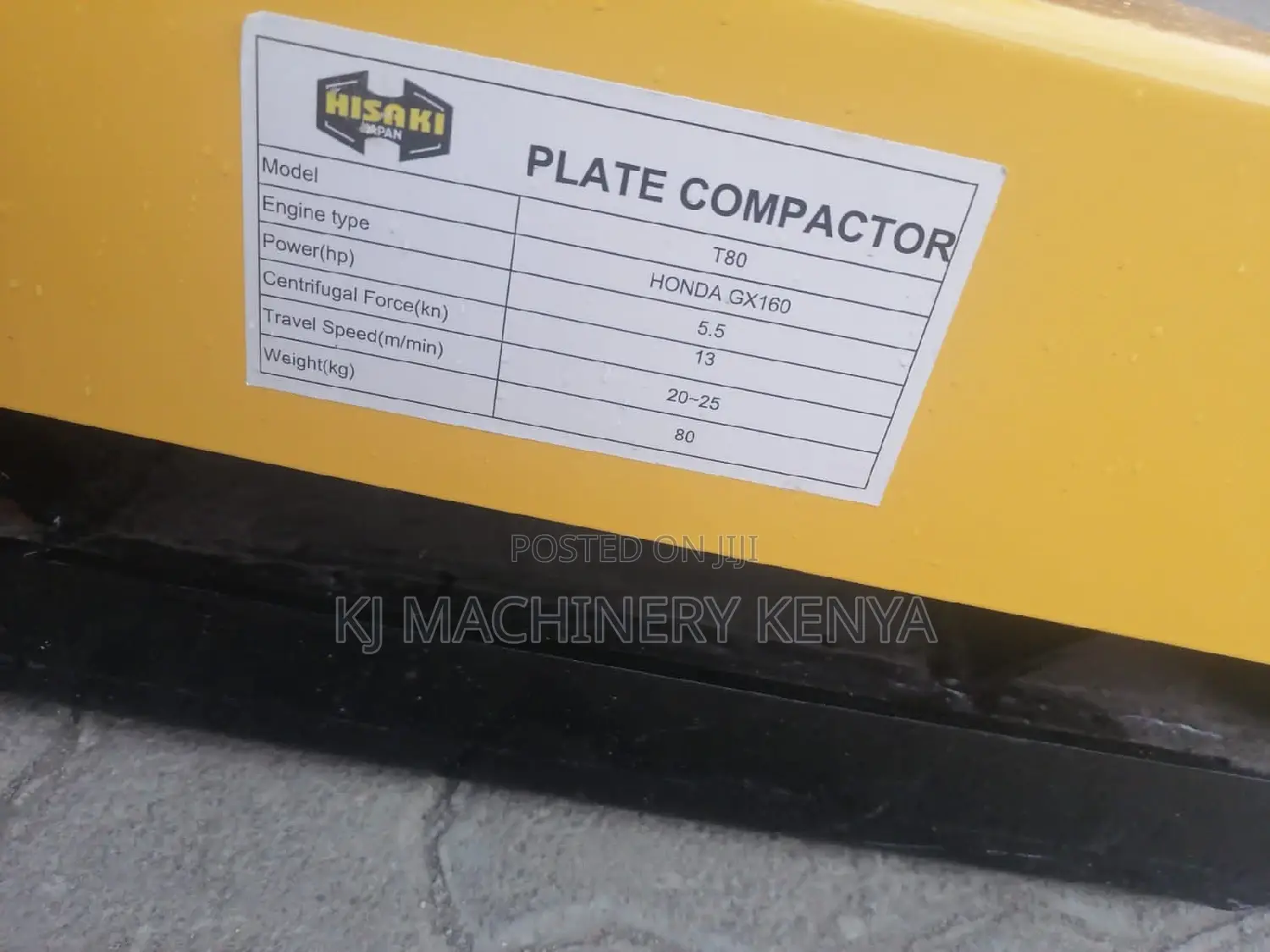 Plate Compactor-Petrol Powerd 5.5hp-Travel Speed 27.5