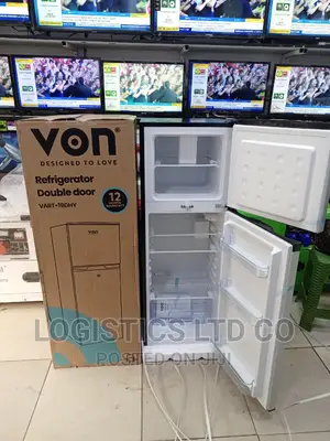 Von VART-19DHY Double Door Fridge 136L – Silver