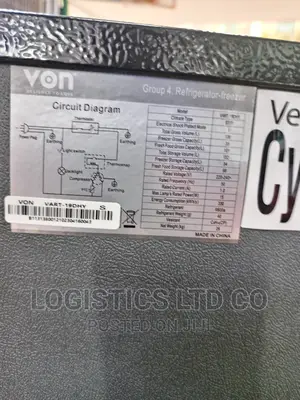 Von VART-19DHY Double Door Fridge 136L – Silver