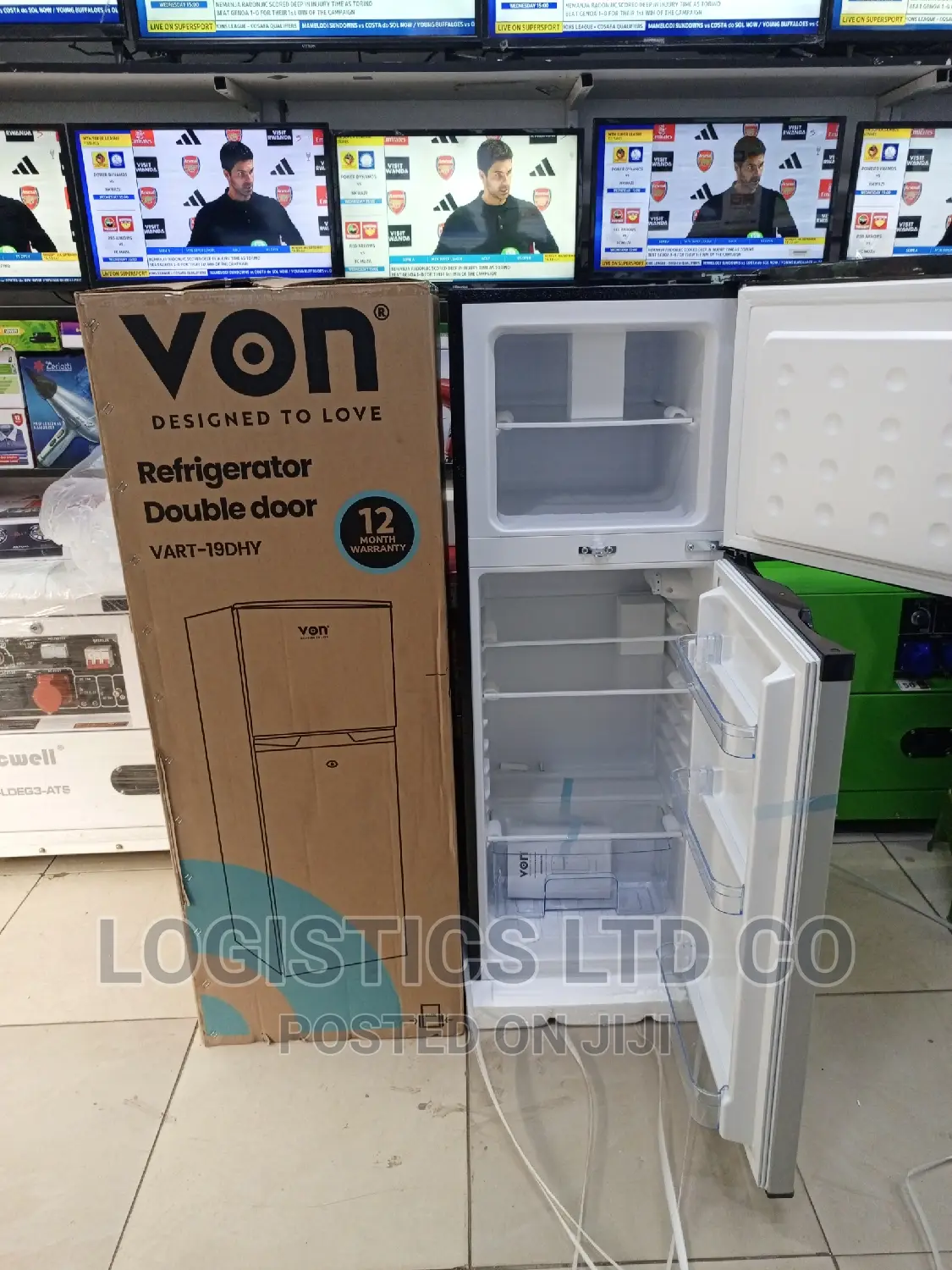 Von VART-19DHY Double Door Fridge 136L – Silver