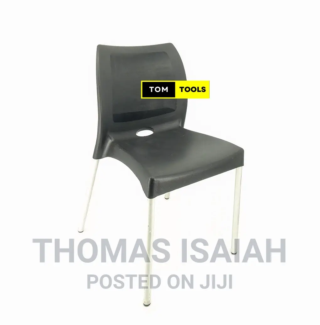 Black Bruno Strong Armless Comfortable Plastic Chair With Me