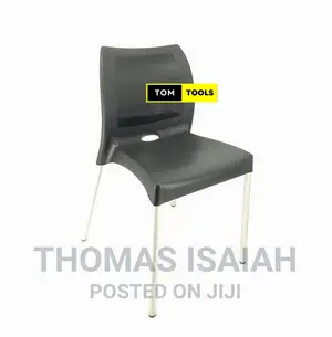 Black Bruno Strong Armless Comfortable Plastic Chair With Me