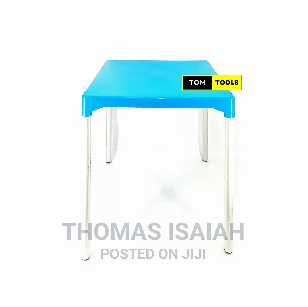 Blue 27 Inch Square Heavy Duty Plastic Top Table With Metal