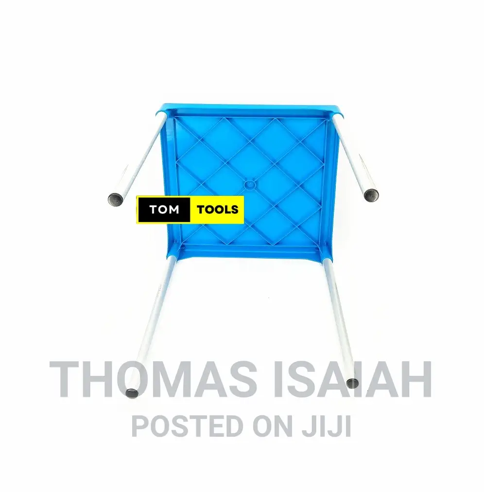 Blue 27 Inch Square Heavy Duty Plastic Top Table With Metal
