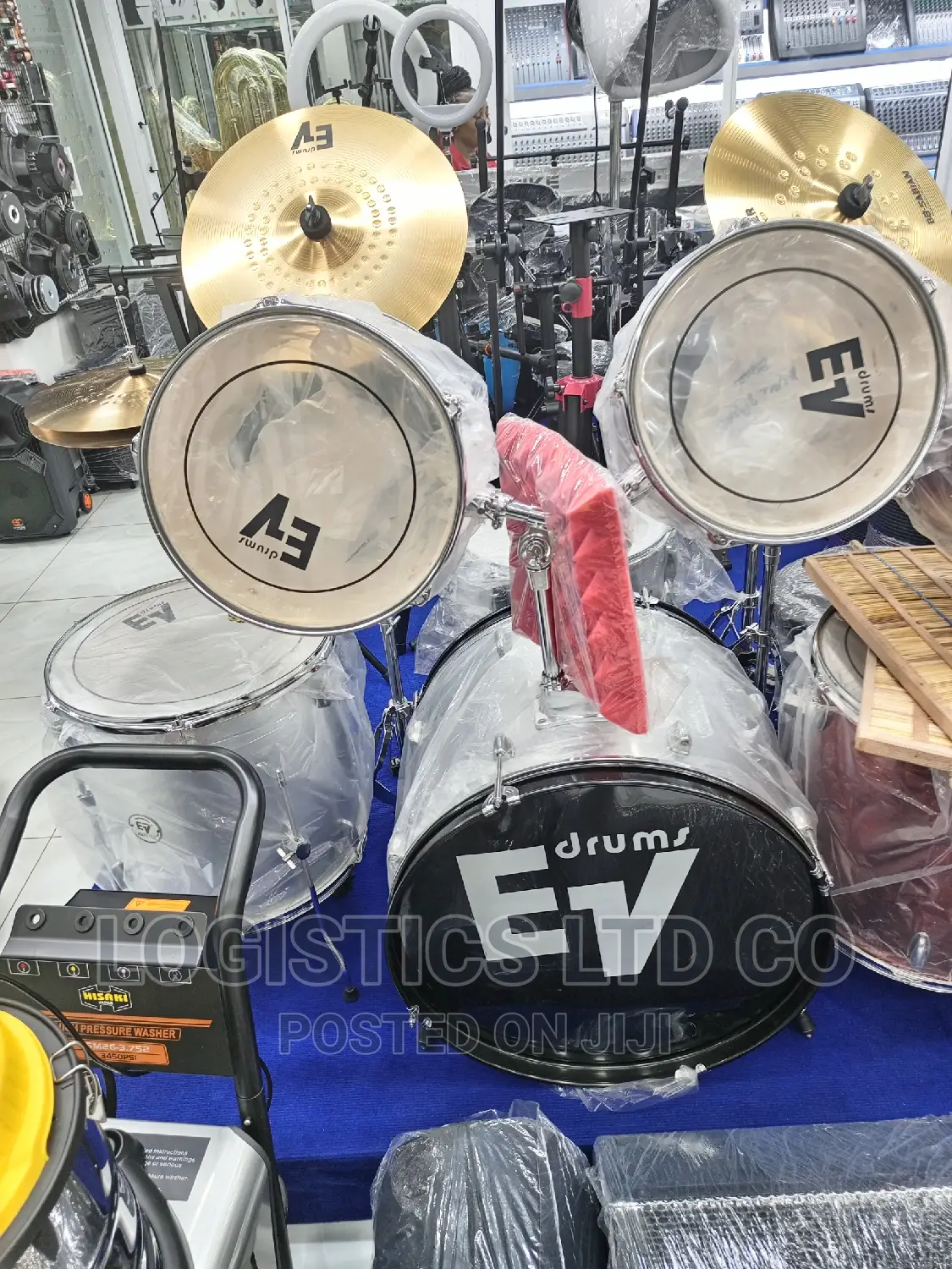 EV 5-Piece Complete Drum Set With Cymbals