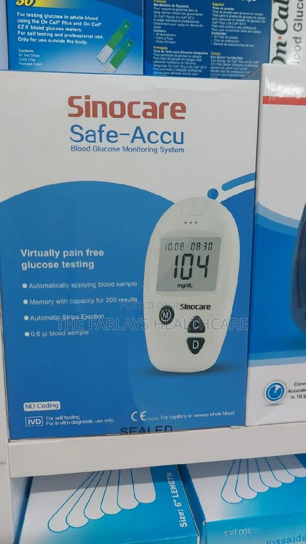 Sinocare Blood Glucometer Machine. - main view