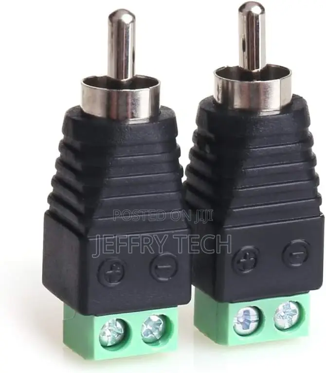 RCA Cable Audio Adapter, Phono RCA Male Plug to AV Screw Ter