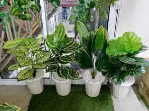Plants With Plastic Vase and Pebble Stones