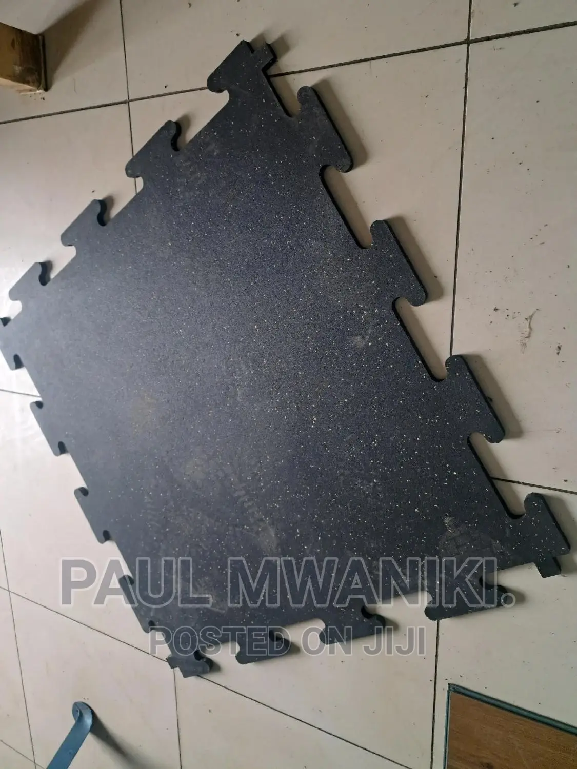 Commercial Gym Rubber Mats Flooring - 1m ×1m Interlock.