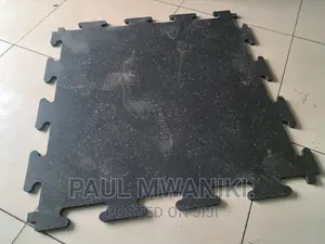 Commercial Gym Rubber Mats Flooring - 1m ×1m Interlock.