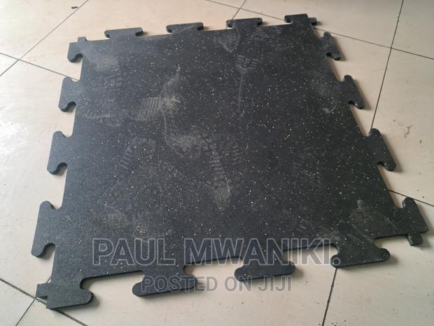 Commercial Gym Rubber Mats Flooring - 1m ×1m Interlock. - thumbnail 5