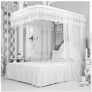 White 2stand Mosquito Net With Rail