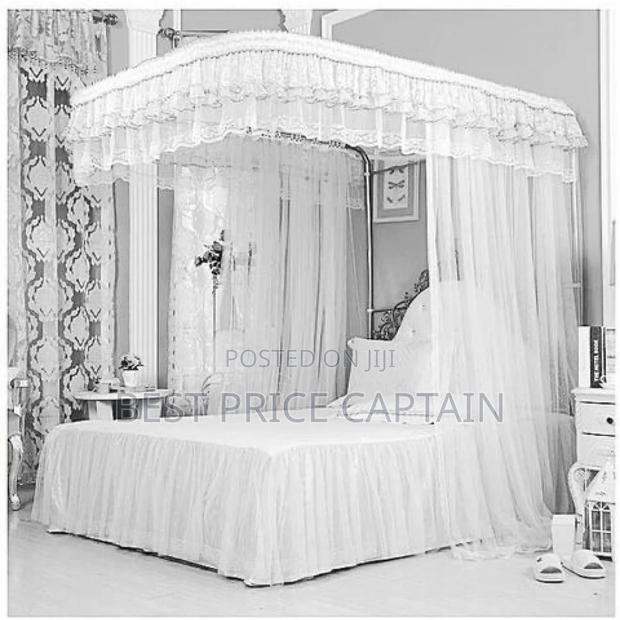 White 2stand Mosquito Net With Rail - main view