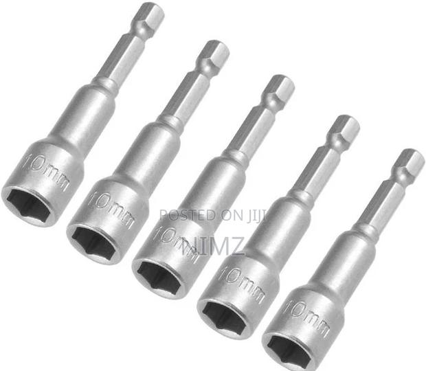YDS 5 PCS 1/4" Quick-Change Hex Shank 10MM Magnetic Nu