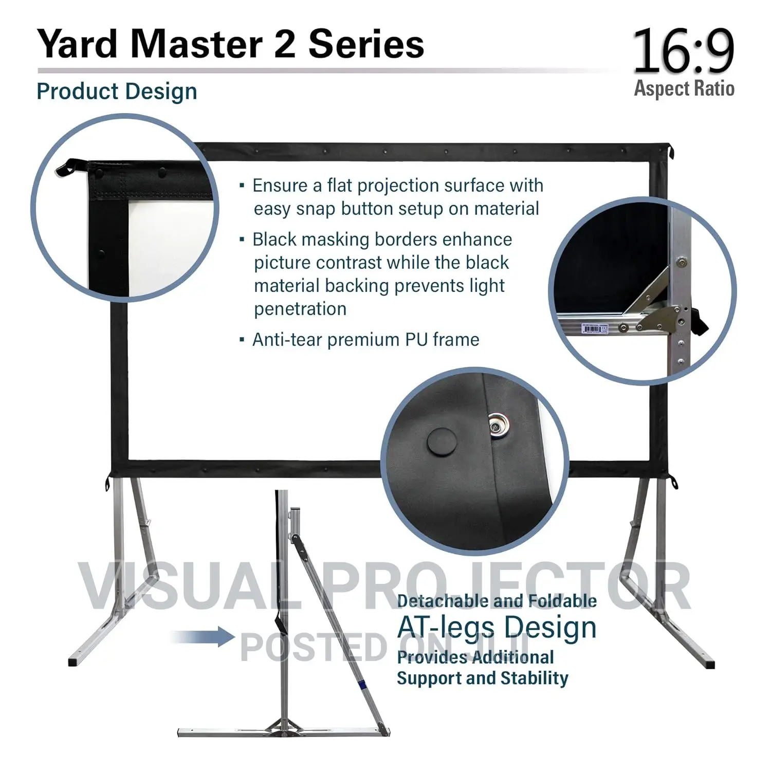 SCREEN PRO Outdoor Portable Fast Folding Projector Screen