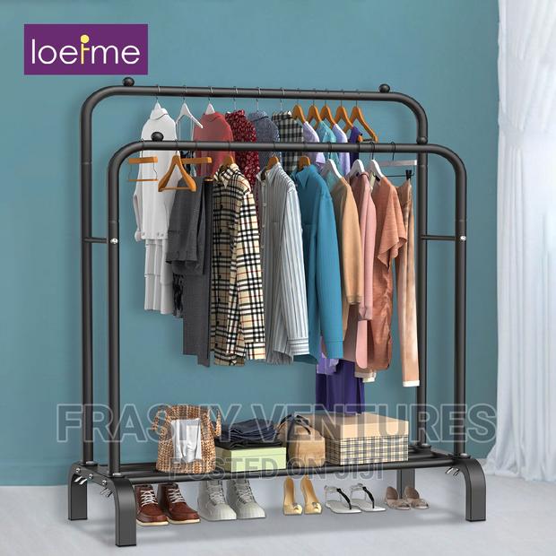 Curved Double Pole Cloth Rack