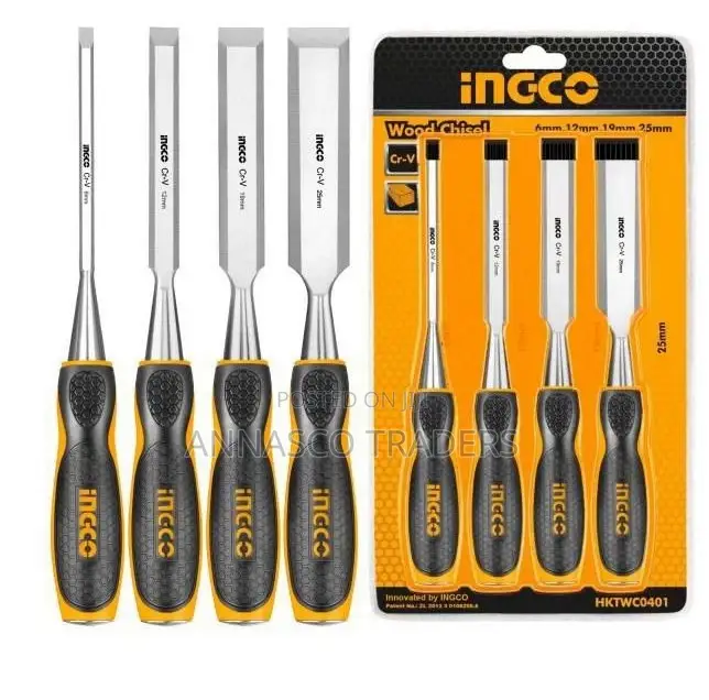 Ingco Wood Chisel Set 4PCS (1/4'') (1/2'') (3/4'') (1'') Ing