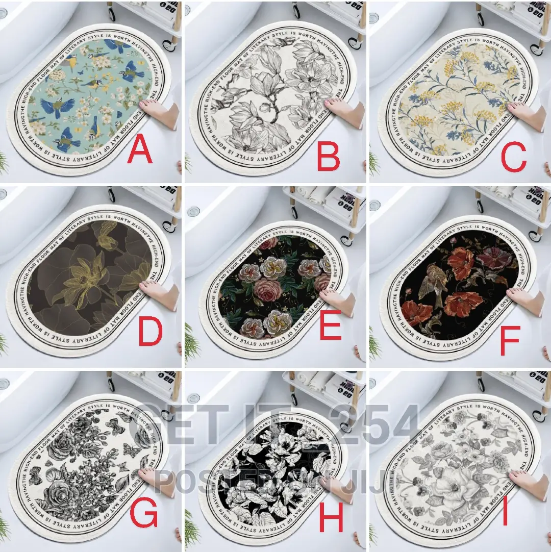 Floral Absorbent Bathroom Mats.Size 40*60cms