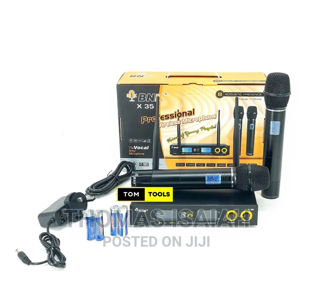 BNK X35 UHF Dual Channel Vocal Wireless Microphone System