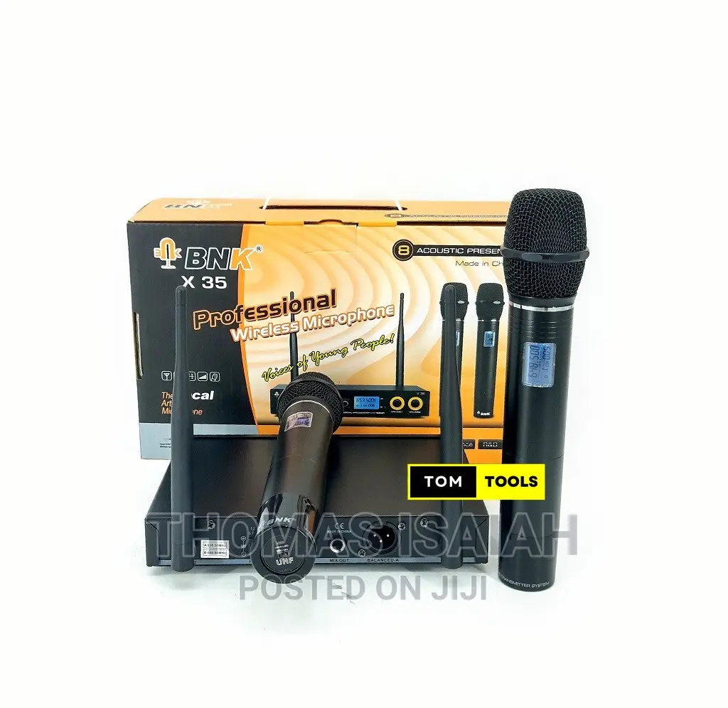 BNK X35 UHF Dual Channel Vocal Wireless Microphone System
