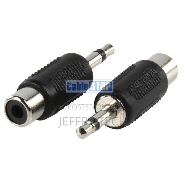 3.5mm MONO Mini Jack Plug to RCA Phono Female Socket Audio C - thumbnail 2