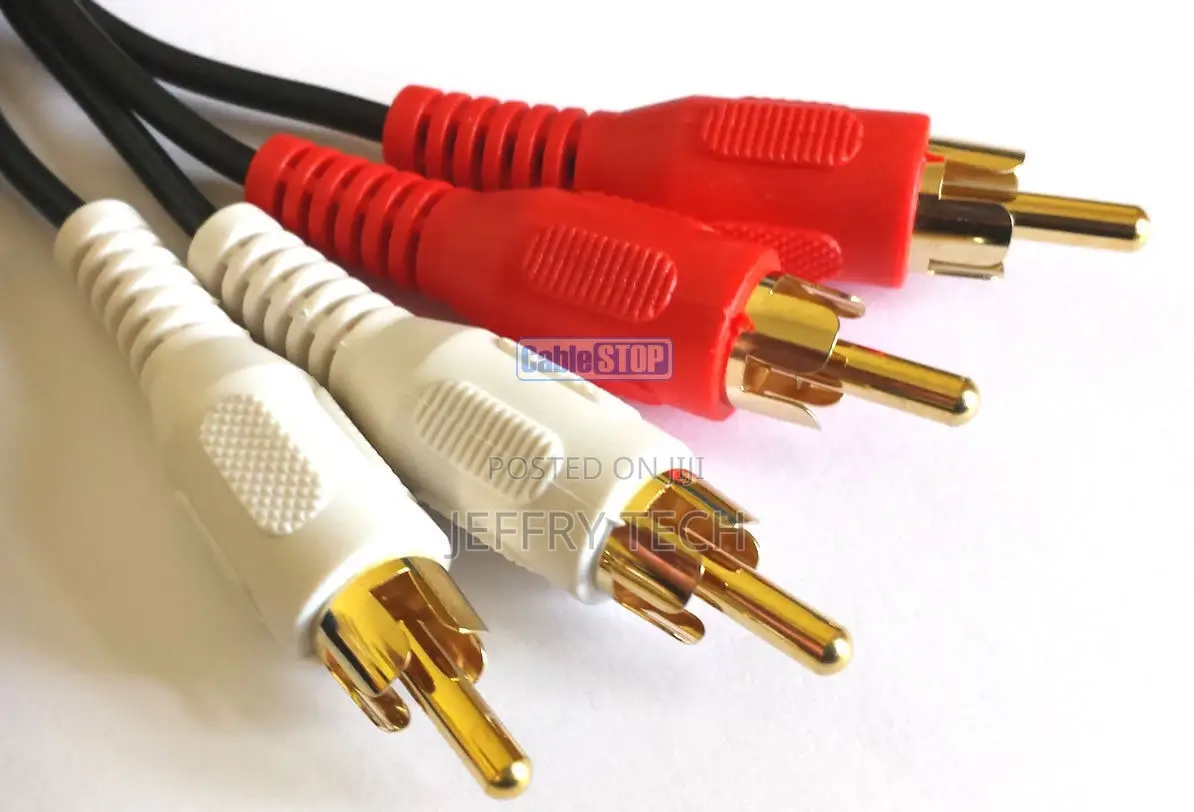 5m Twin RED WHITE 2 RCA Phono Audio LEFT RIGHT Cable Male To