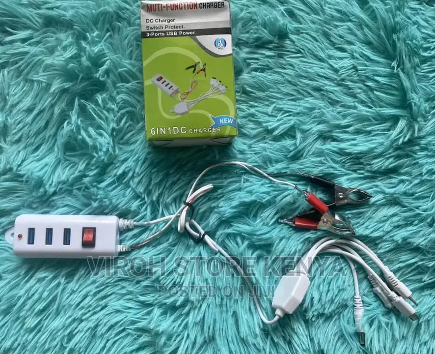 3 Ports USB 6 in 1 Multi Function DC Charger