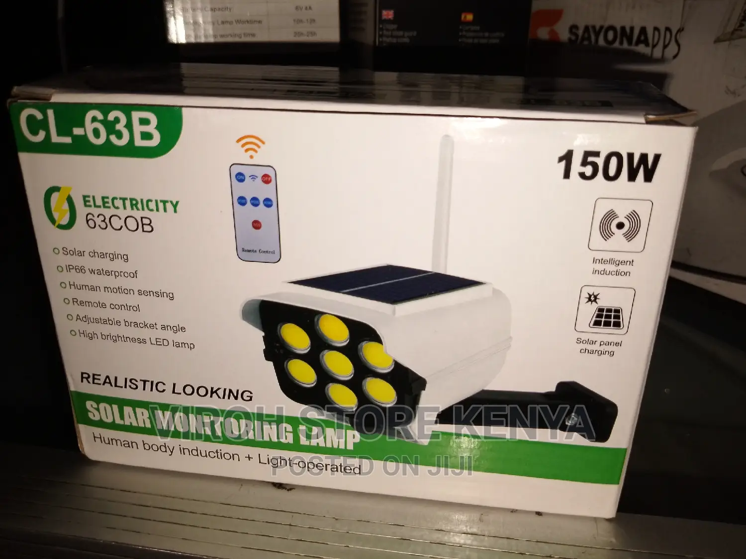 Cl-53b Solar Monitoring Lamp Rechargeable 150watts + Remote