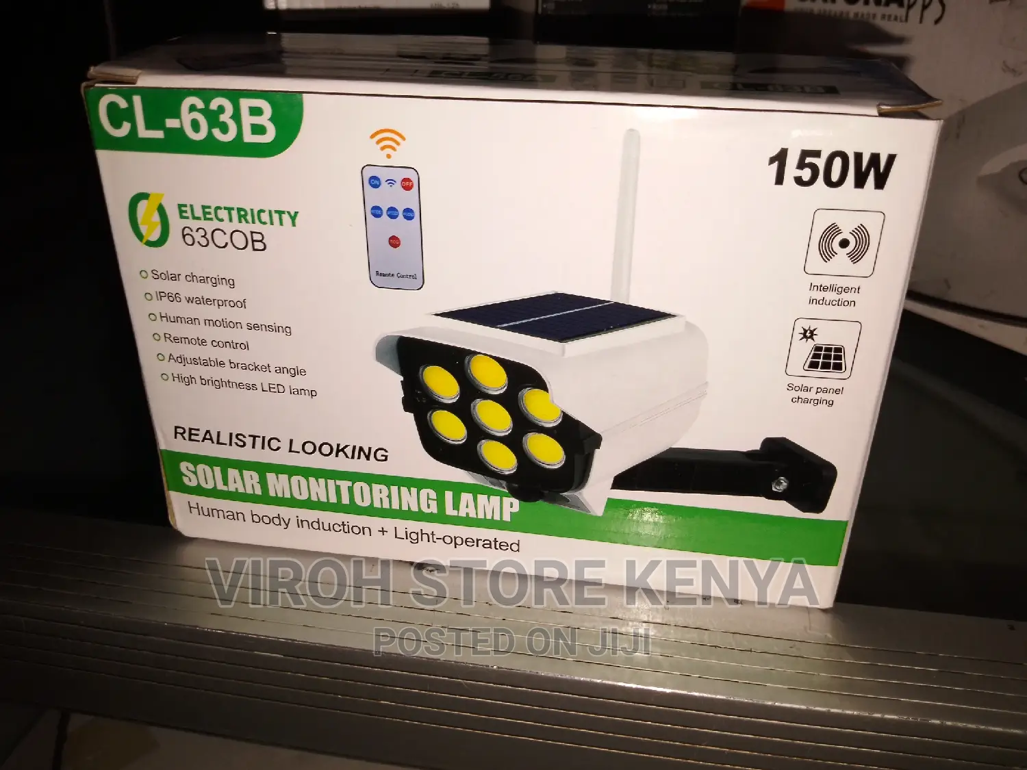 Cl-53b Solar Monitoring Lamp Rechargeable 150watts + Remote
