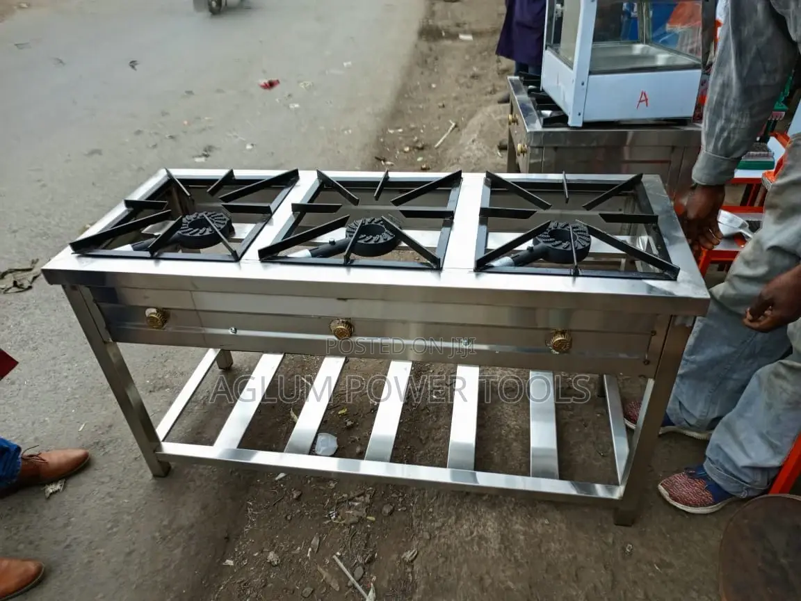 Commercial 3 Burner Uses Gas Stainless Steel