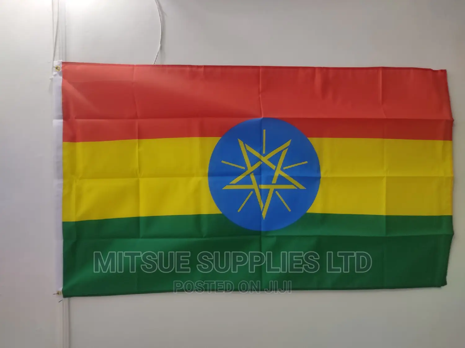 Country National Flag for Ethiopia 38 by 58 Inch Polyester