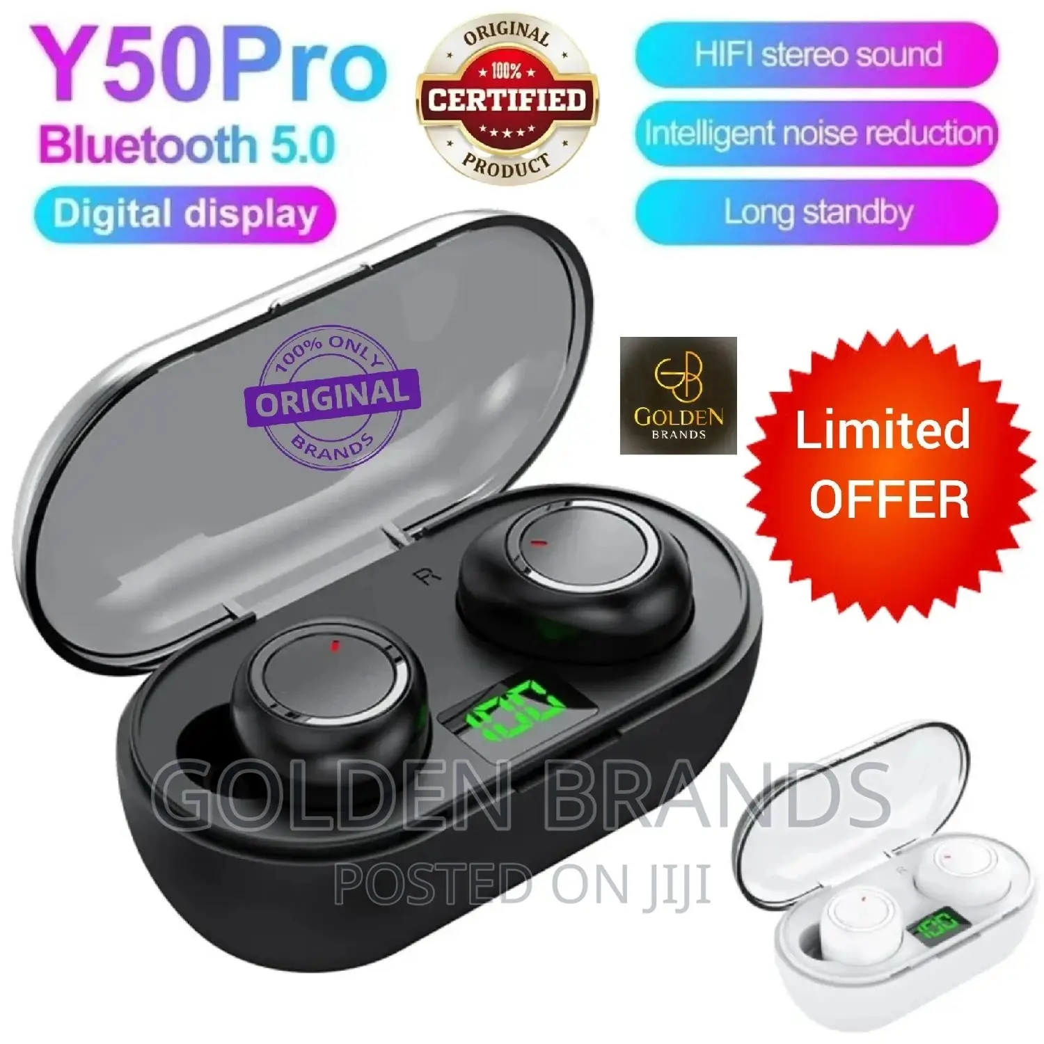 Bluetooth Y50 TWS Wireless Headphones Earphones
