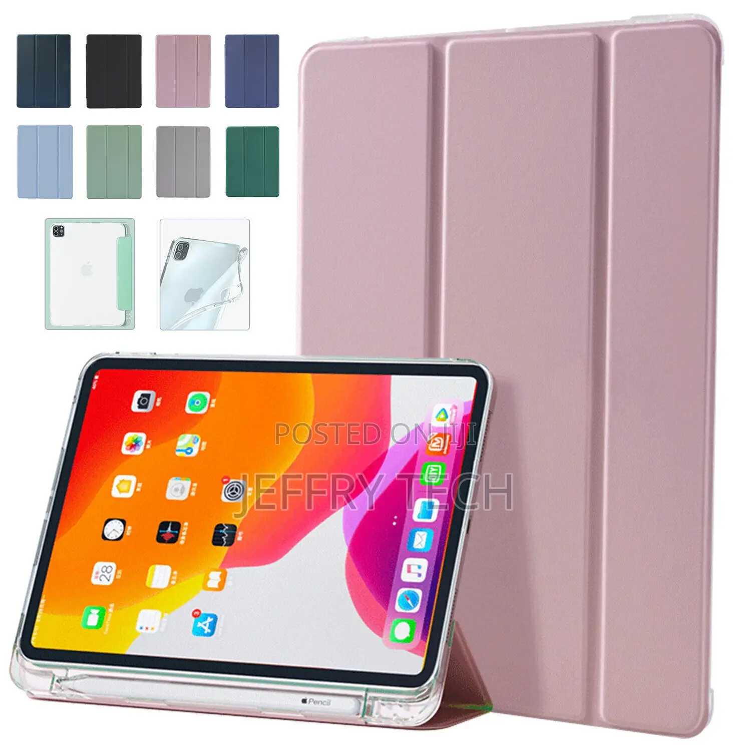Pro 12.9 11/10.2/Air/Mini Slim iPad Soft Clear Cover Leather