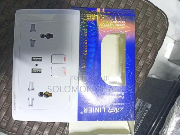 Linier Double Socket With USB Port