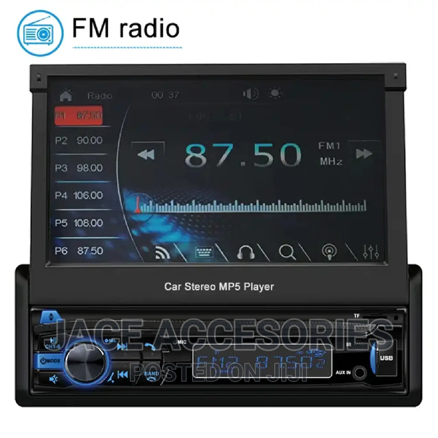 Retractable Car Stereo Mp5 Radio