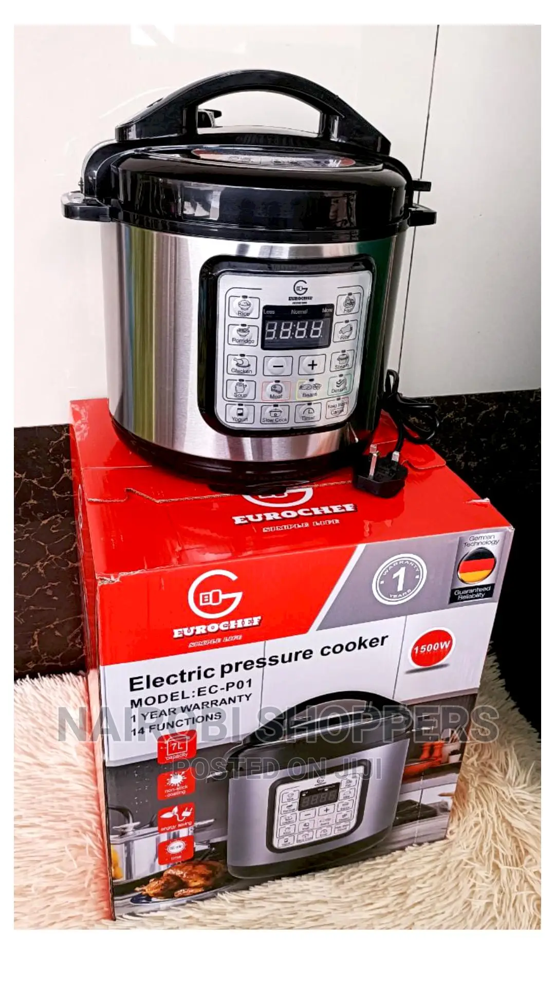 Eurochef Electric Pressure Cooker 1500watts
