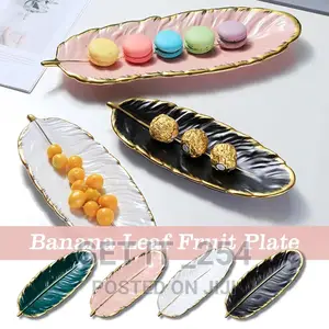 Nordic Gold Plating Ceramic Stylish Porcelain Feather Shape