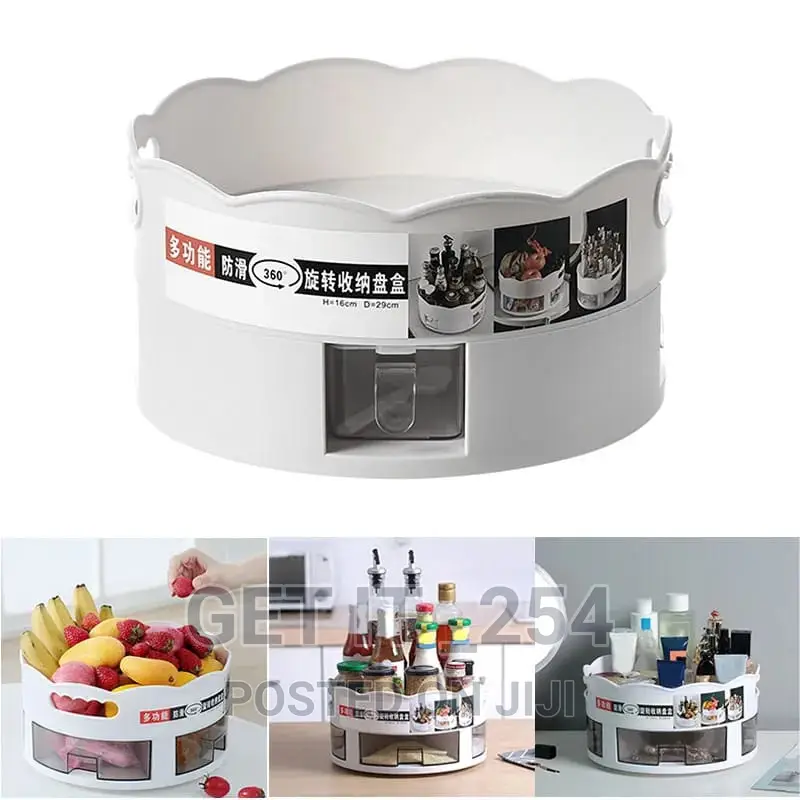 2 Tier Lazy Susan Turntable Organizer Kitchen Cabinets