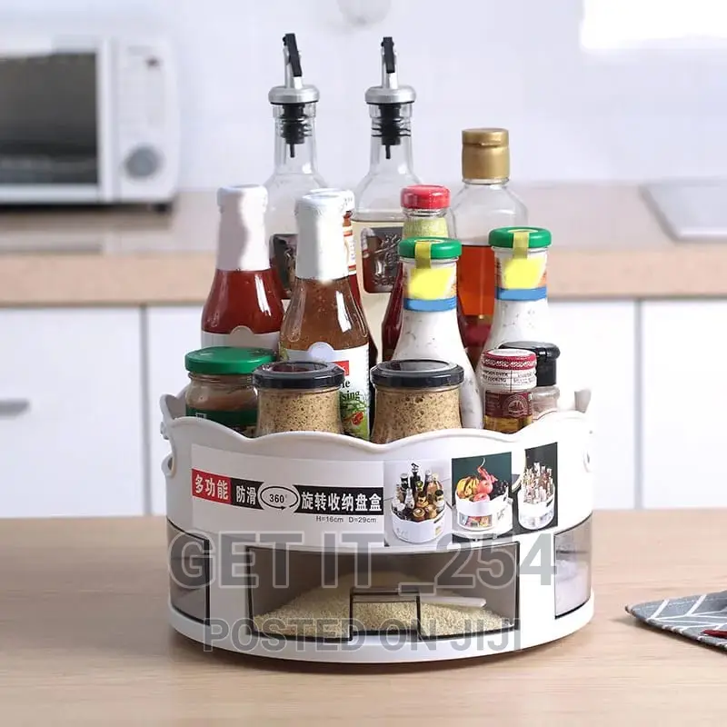 2 Tier Lazy Susan Turntable Organizer Kitchen Cabinets
