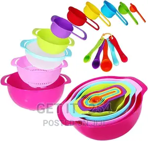 15 Piece Mixing Bowl Set, Colorful Kitchen Bowls Colander