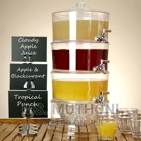 ACRYLIC JUICE DISPENSER With Bottom Ice Cube Compartment