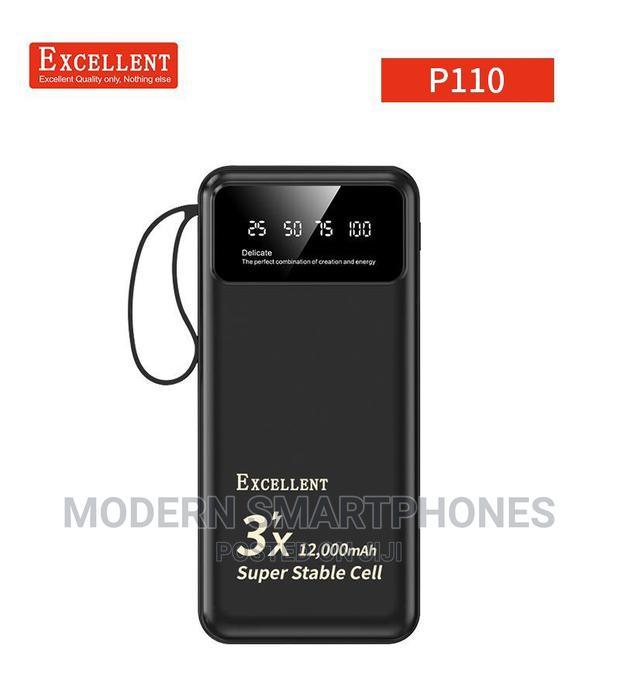 12000mah Quick Charge Powerbank With 3 Removable Cables 3x