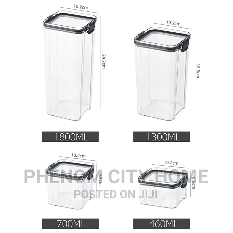 7pcs Transparent Acrylic Cereal/Food Storage Containers