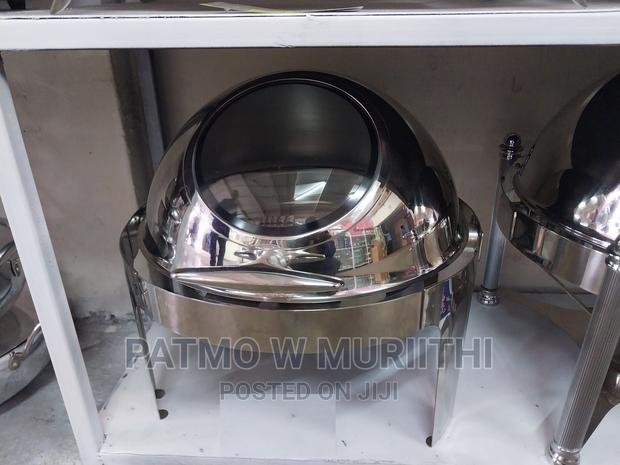 Signature Chafing Dish Round Roll Top With Glass - main view