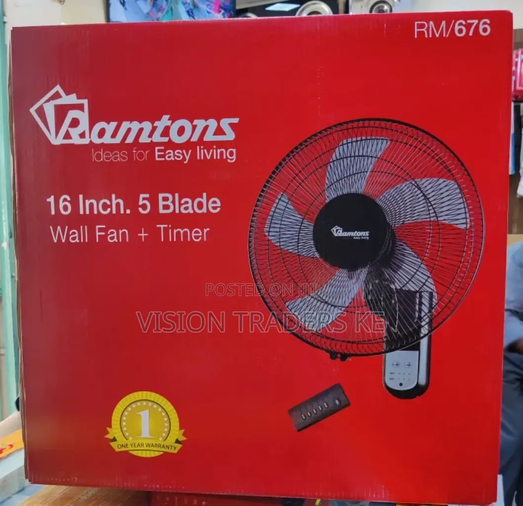 Ramtons RM/676 16 Inches Wall Fan With Remote
