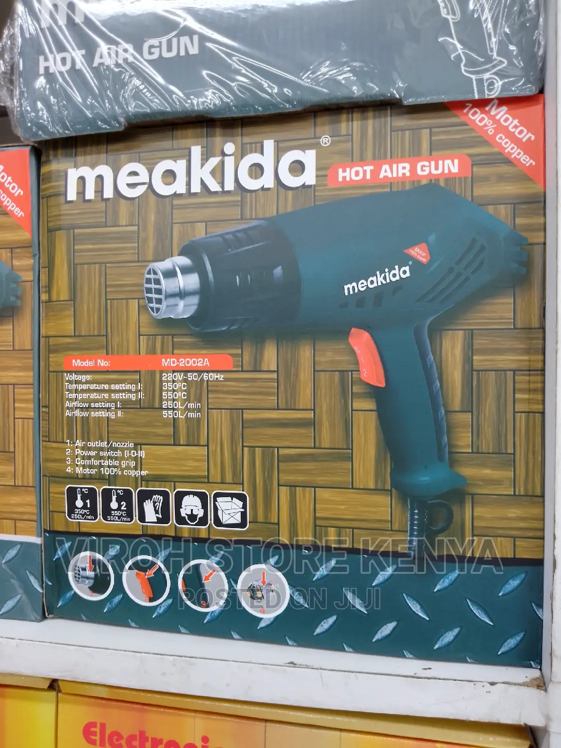 Meakida Hot Air Gun 100% Copper Motor
