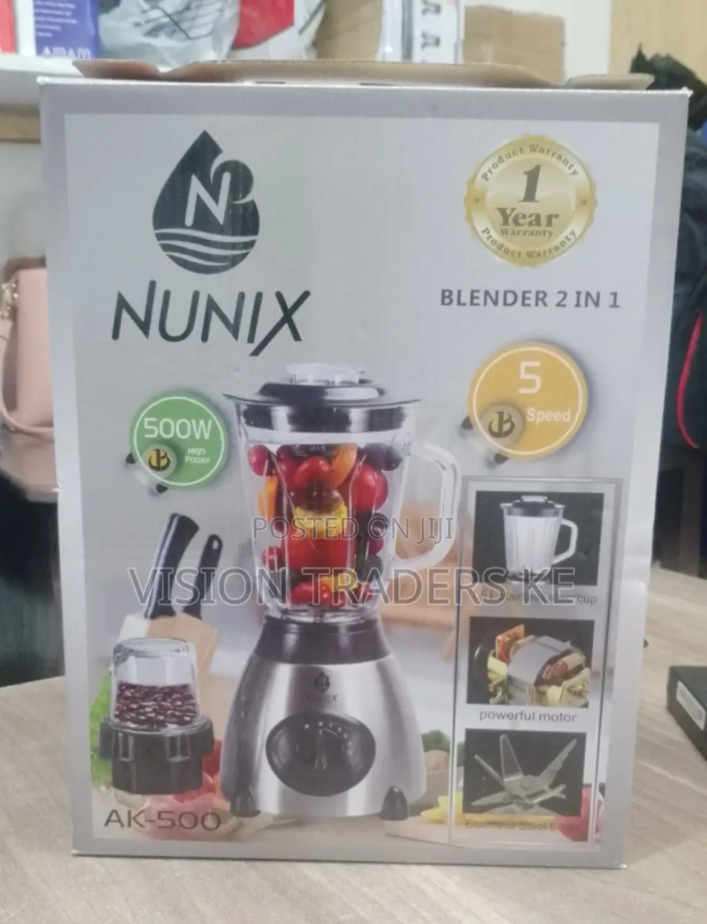 Restocked Nunix AK-500 Blender 2 in 1 500watts