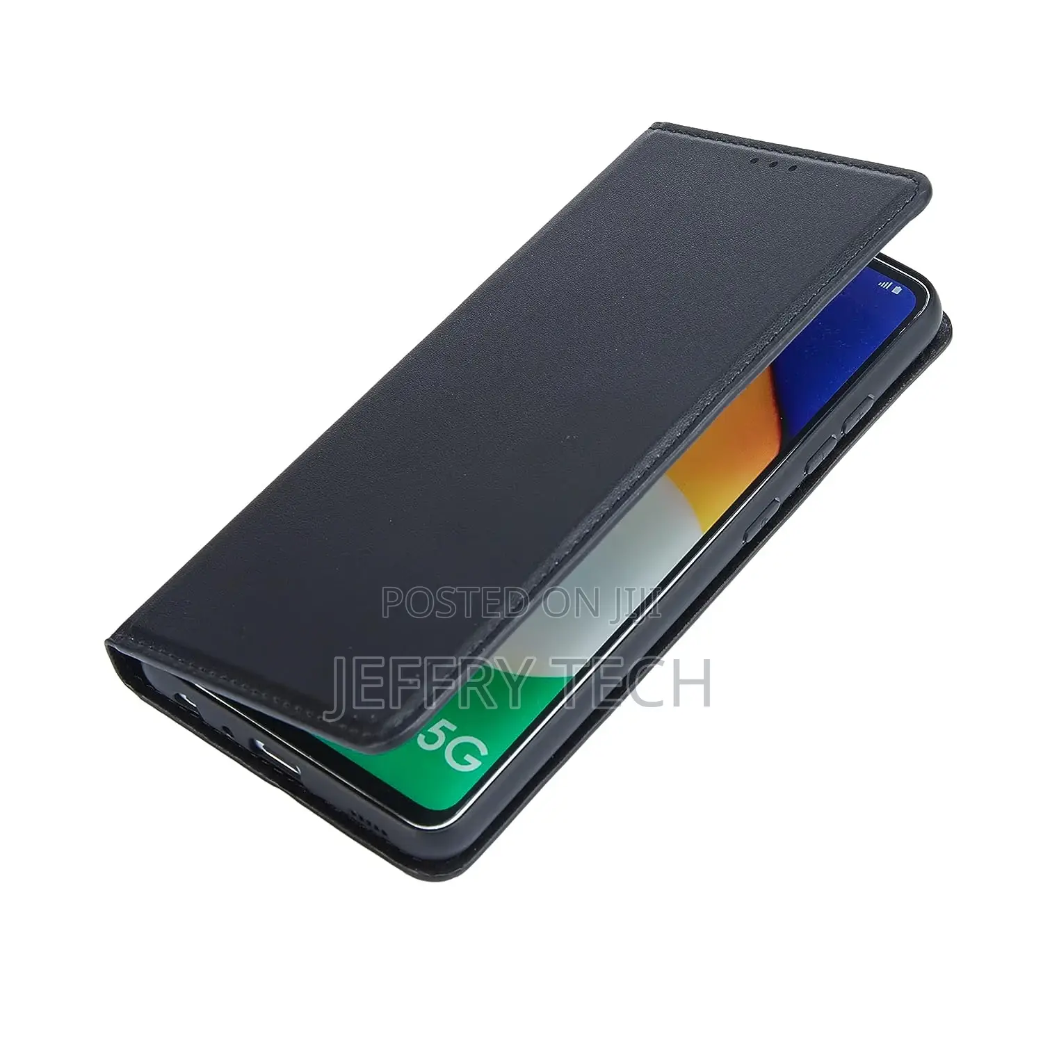 Leather Flip Wallet Back Cover Case for Nokia G11 Plus - Bla