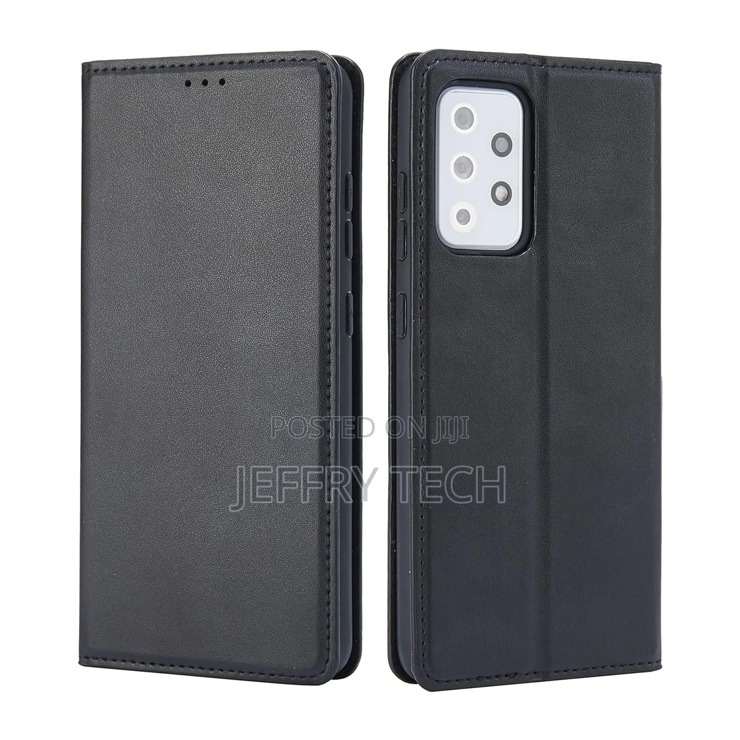 Leather Flip Wallet Back Cover Case for Nokia G11 Plus - Bla